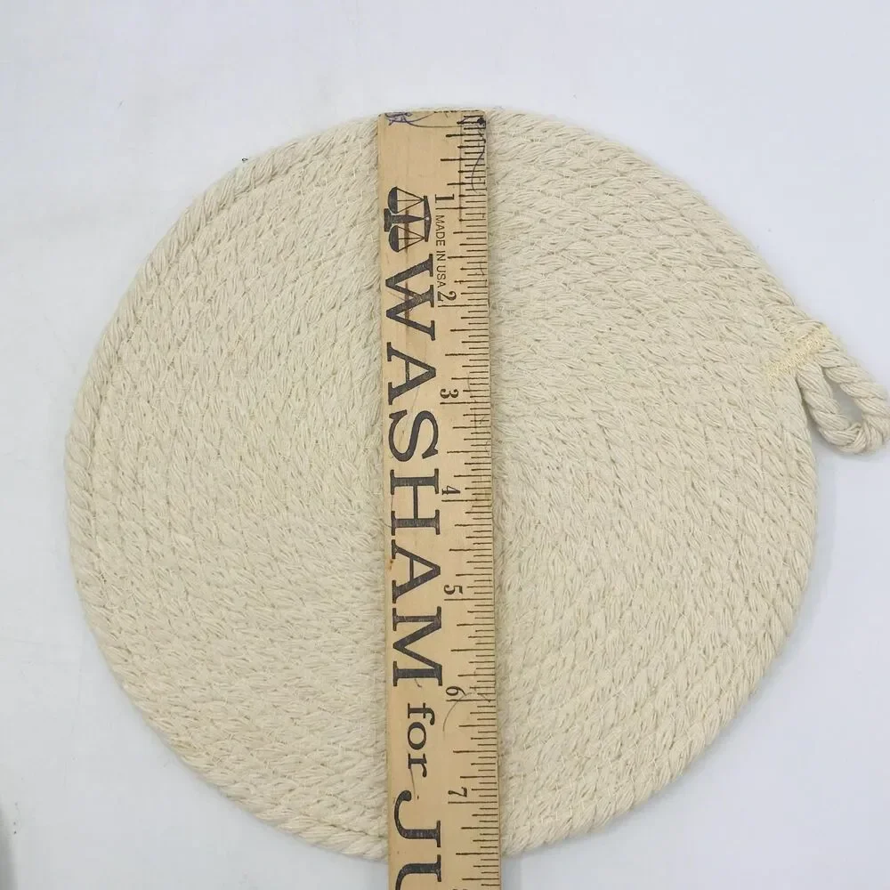Cream Rope Trivet Hotpad Boho One Trivet Cotton Cottage Core Machine Washable